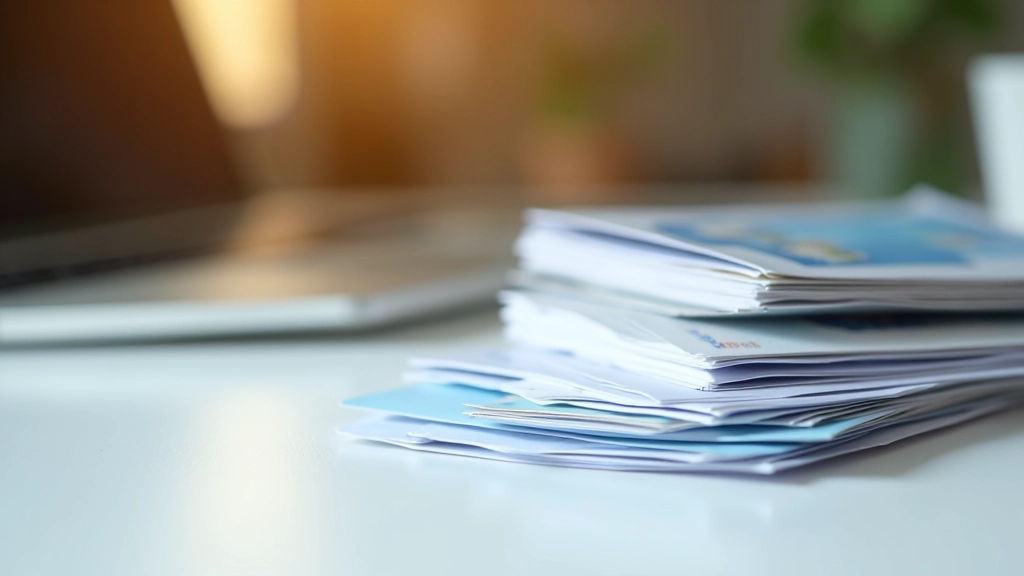 Documents de couverture sociale et de droits sociaux français empilés sur un bureau organisé